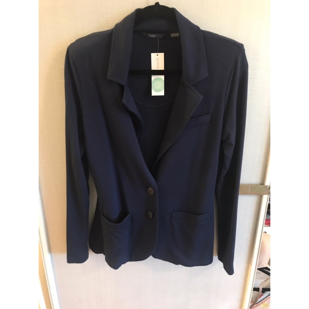 Navy Knit Blazer